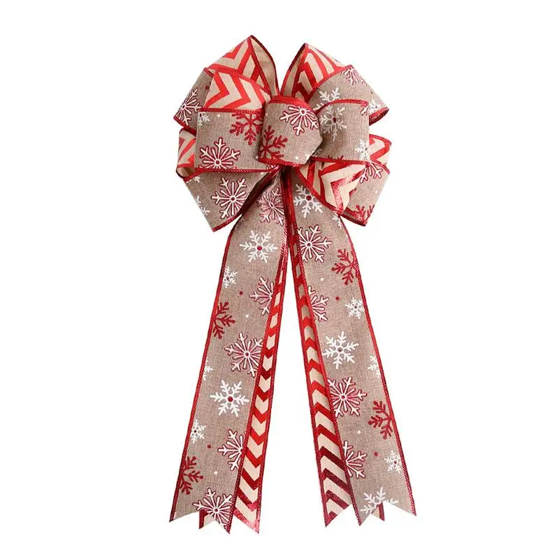 

DIY Christmas Bow Classic Maple Snowflake Christmas Tree Bows For Crafts Wedding Car Knot Christmas Party Bow Ball