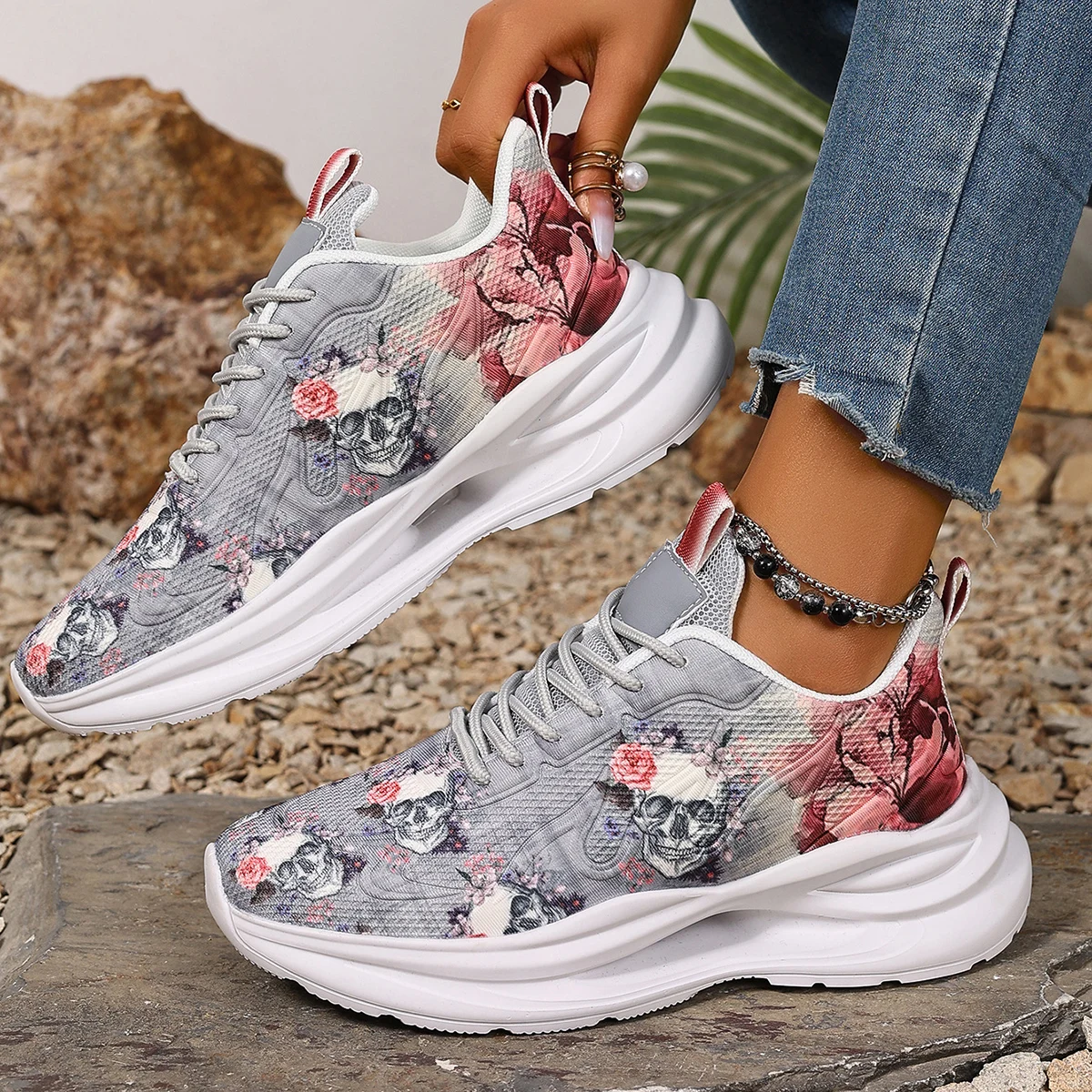 

Женская обувь, женская спортивная обувь 2025 г. Женская обувь Дышащая обувь для папы на Хэллоуин Женская повседневная и универсальная спортивная обувь