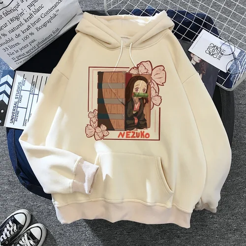 Nueva sudadera Kimetsu No Yaiba Manga Demon Slayer sudaderas con capucha Harajuku Anime japonés Kawaii Sudadera con capucha dibujos animados Tanjiro Kamado Nezuko