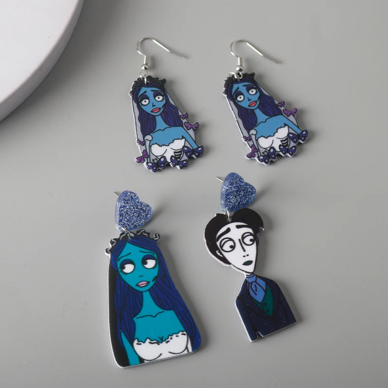 

Хэллоуин привидение зомби невесты акриловые серьги для женщин жуткий Мультфильм Хеллоуин Новорожденные висячие серьги забавные ювелирные изделия Рождество