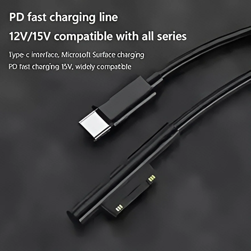 PD 65W USB-C Fast Charger for Microsoft Surface Pro 3/4/5/6/7 - 15V 3A Tablet Power Adapter Cable with Type-C Charging image 2