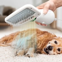 1Pcs 2-In-1 Pet Hair Dryer with Slicker Brush for Cat and Dog Brush Professional Home Grooming Furry Drying Portable Dog Blower