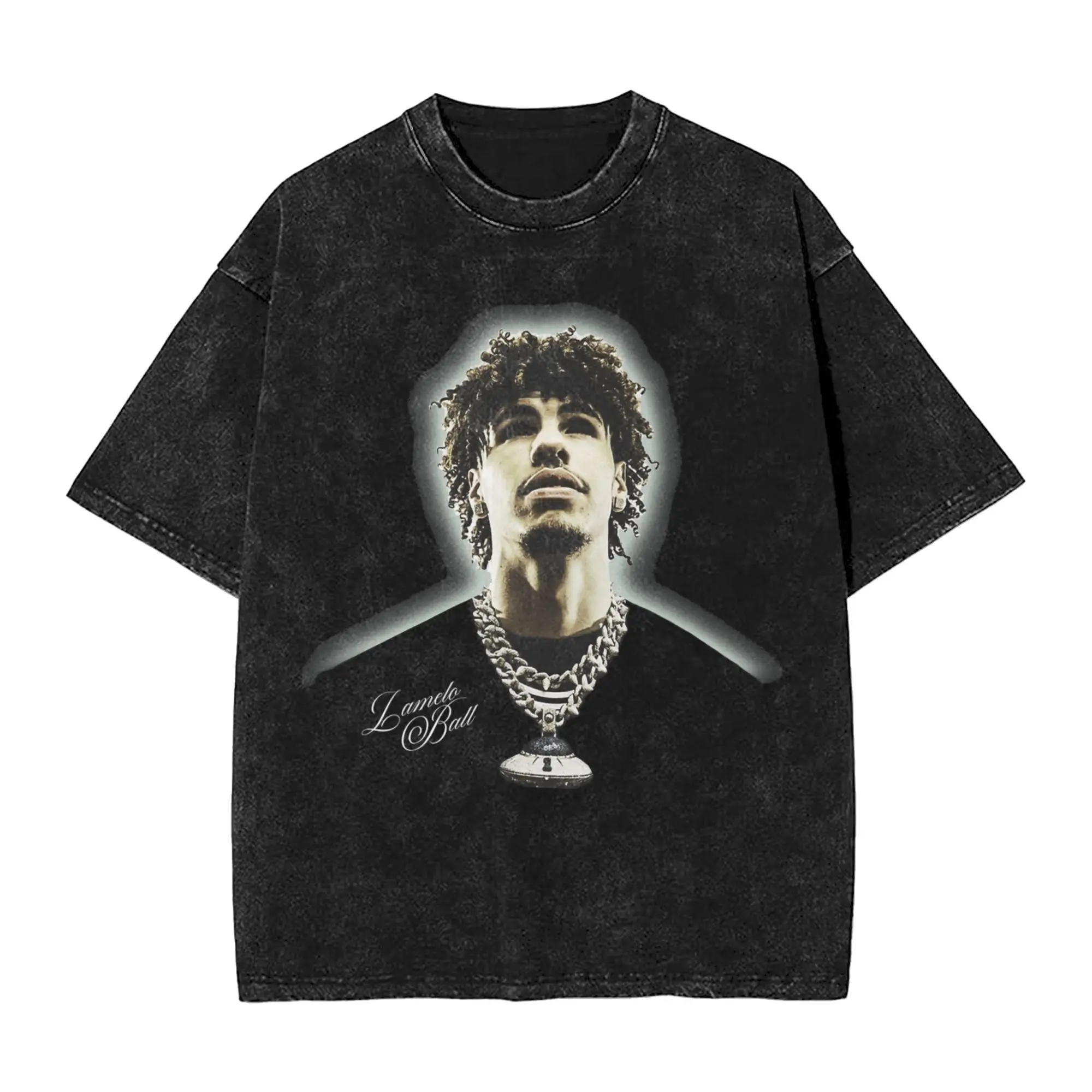 Lamelo Ball T Shirts Hip Hop Washed Short Sleeve Harajuku T-Shirts  Vintage for Men Women Tops Streetwear Printed Tee Shirt