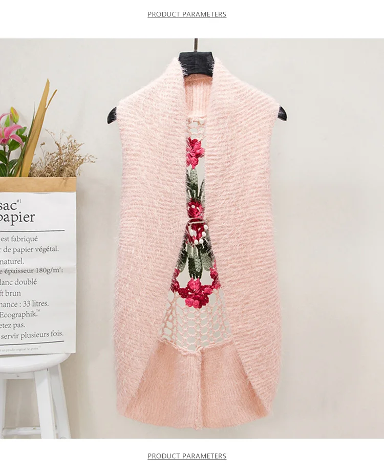 Sleeveless Women Crochet Sweaters Lady Hollow Out Flower Sweaters Femme Knitted Vest Women Sleeveless Cardigans