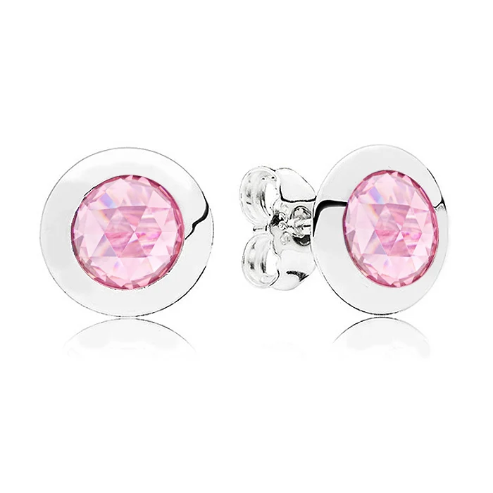 New 925 Sterling Silver Earring Signature Sparkling Legacy Earring With Colorful Crystal Earring For Women Fashion DIY Jewelry