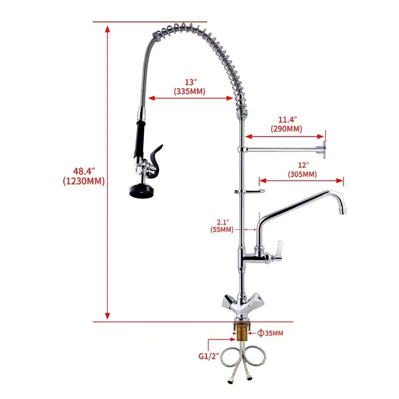 Brass Kitchen Sink Booster Shower Multifunctional Single-Hole Cold And Hot Water Pressure-Enhanced Kitchen Faucet for Sink