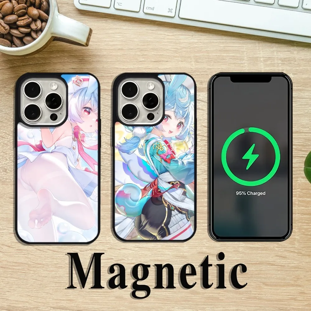 Game G-Genshin Impact S-Sigewinne Phone Case For iPhone 11 12 13 14 15 Pro Max Plus Magsafe Magnetic Wireless Charging