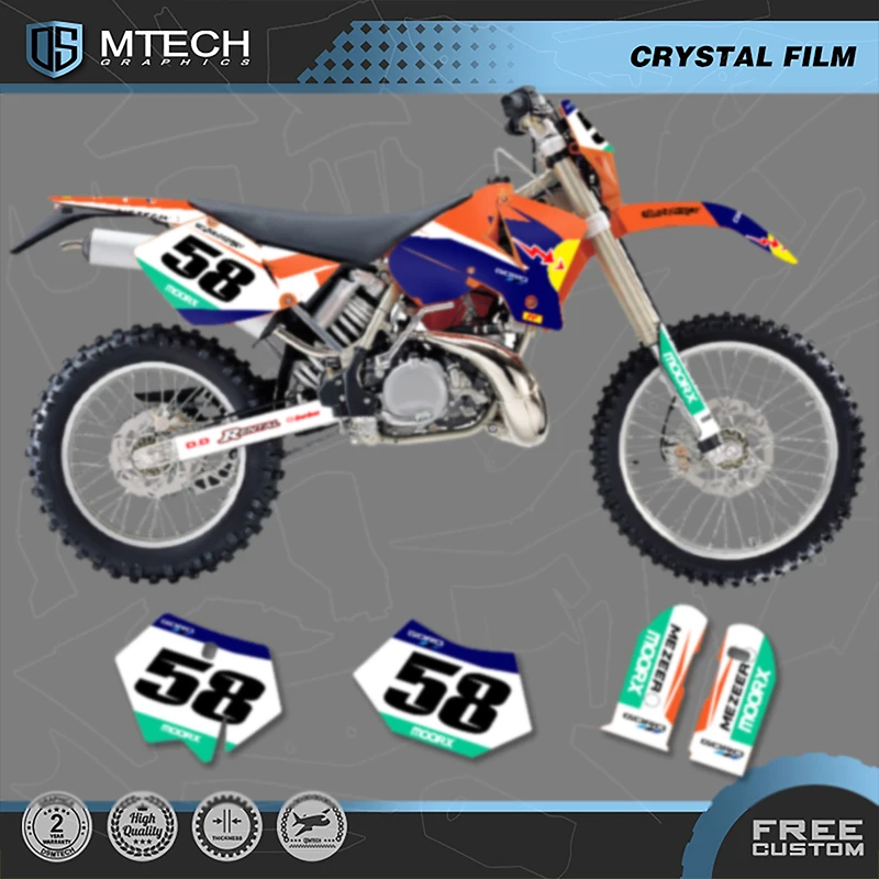 DSMTECH Motorcycle Graphics Background Decal for KTM 125 250 300 350 450 2003 2004 SX SXF 2004 EXC Decals Stickers Kits 001