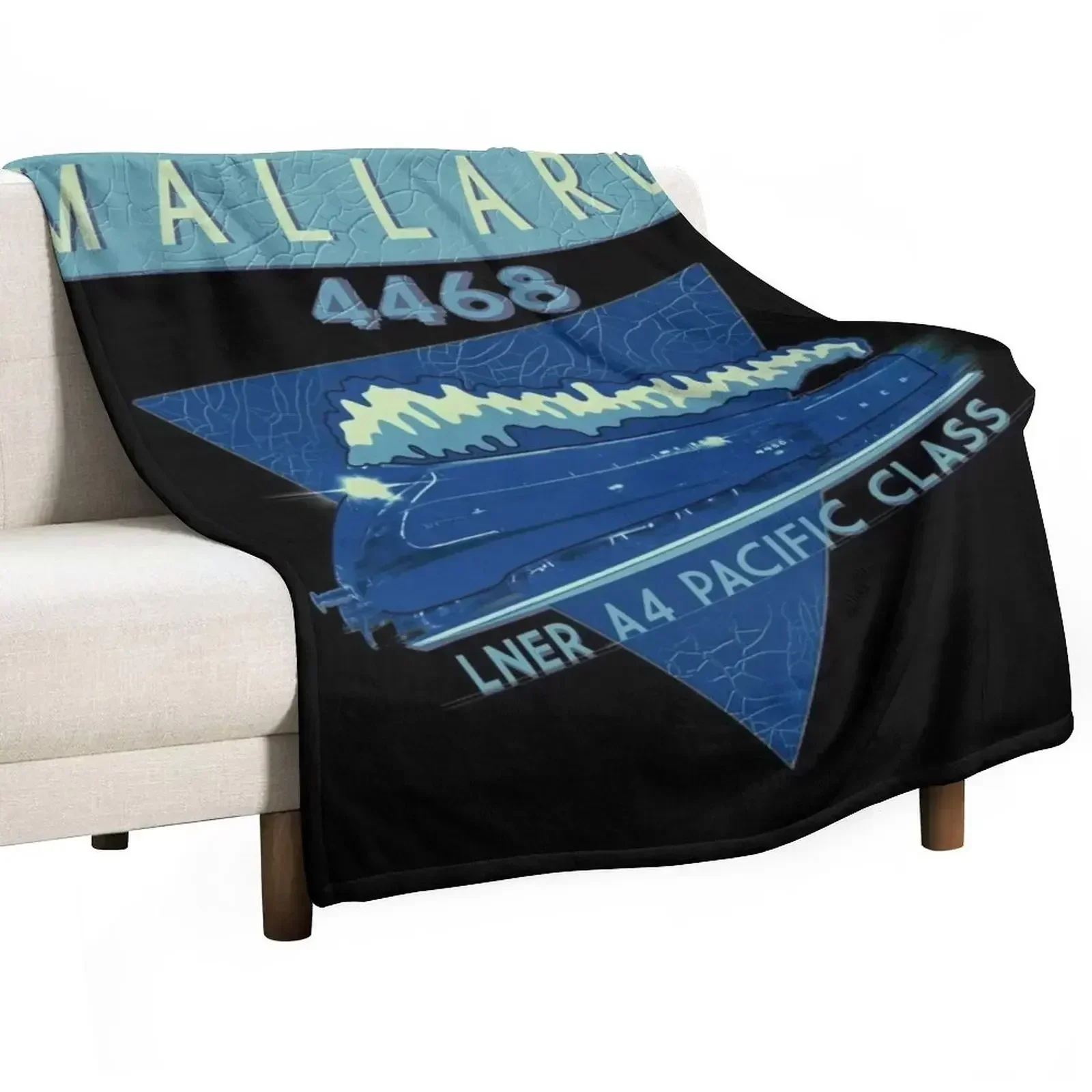 The Legendary Mallard Pacific Class Steam Train Locomotive Engine Throw Blanket Custom Bed Luxury Designer for winter Blankets