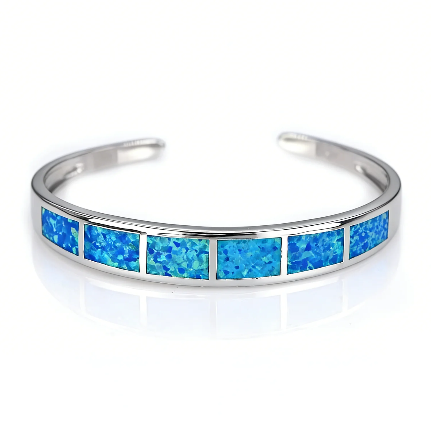 

Открытый браслет-манжета с прямоугольными вставками для женщин: модное украшение, идеальный подарок на день рождения или годовщину