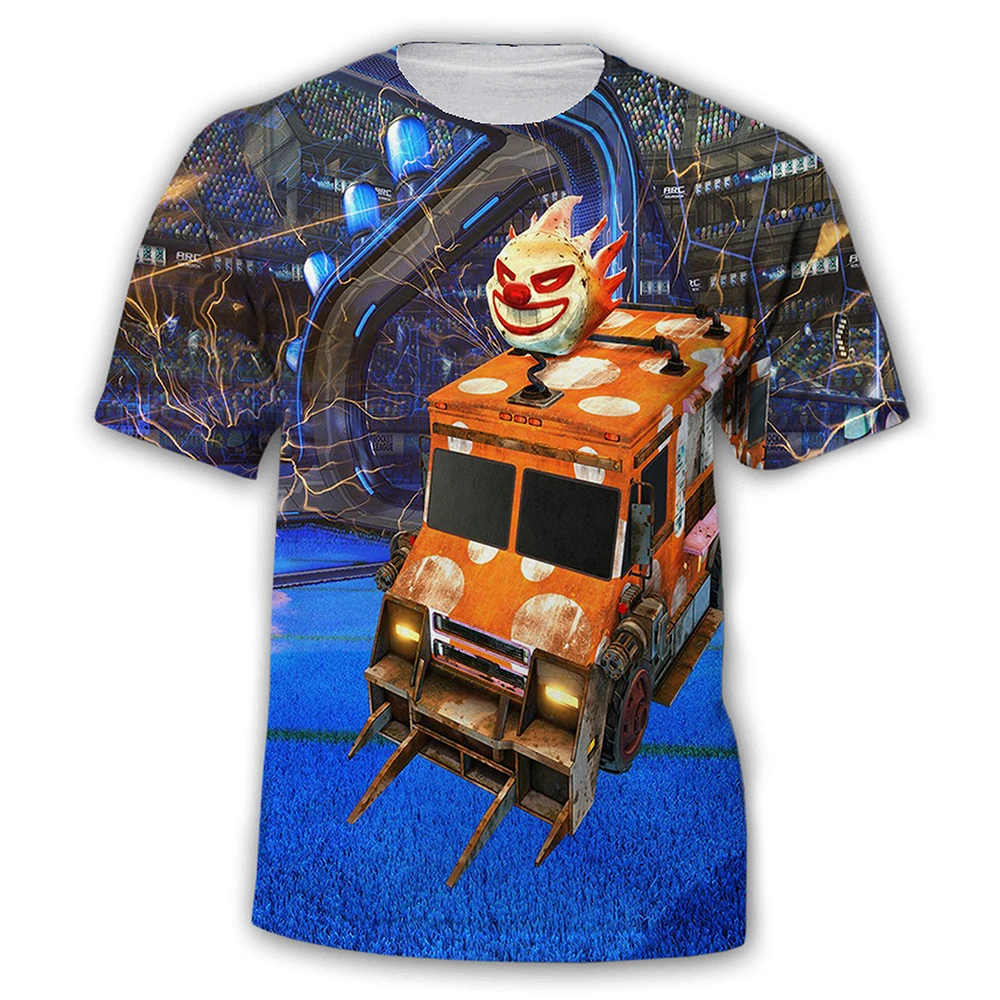 Rocket League game creative design, cool and fashionable T-shirt with casual personality