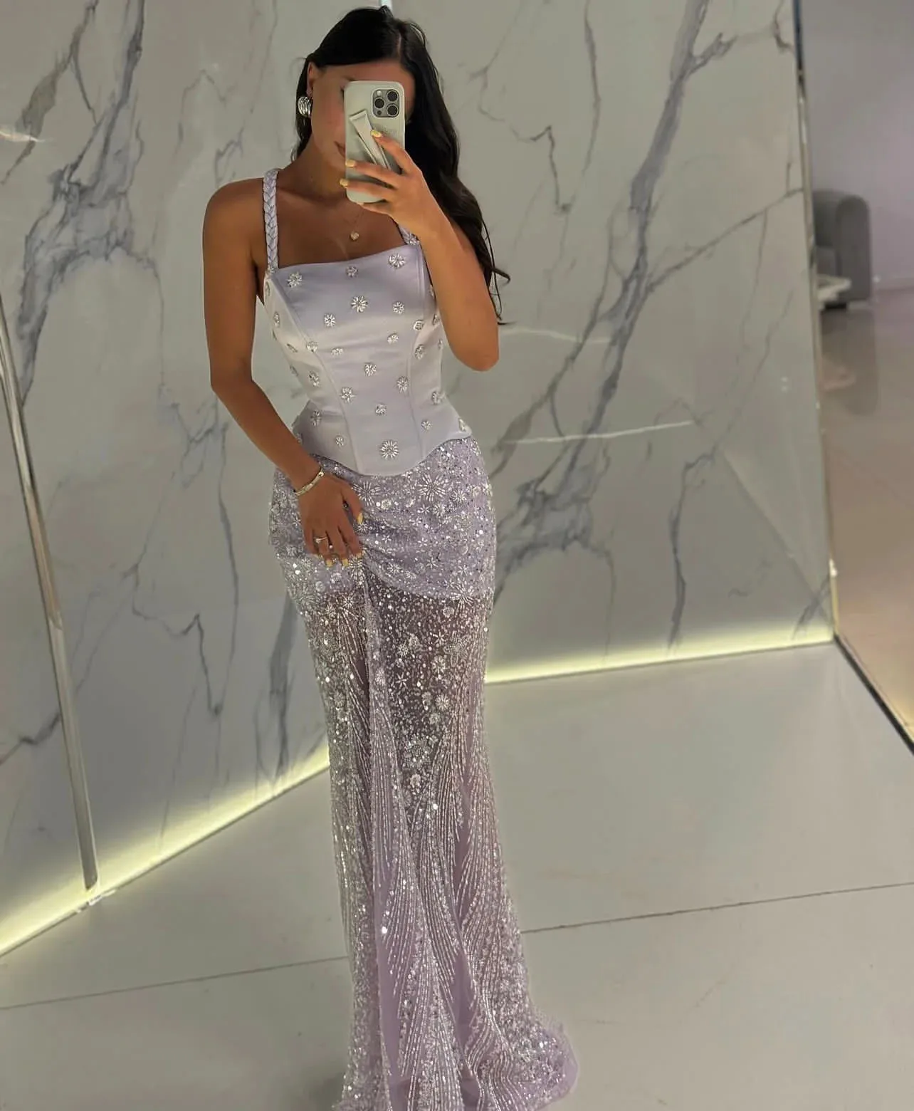 فستان سهرة كريستال فاخر بدون حمالات 2025 أنيق خارج الكتف لحفلات الزفاف فساتين حورية البحر حسب الطلب #3