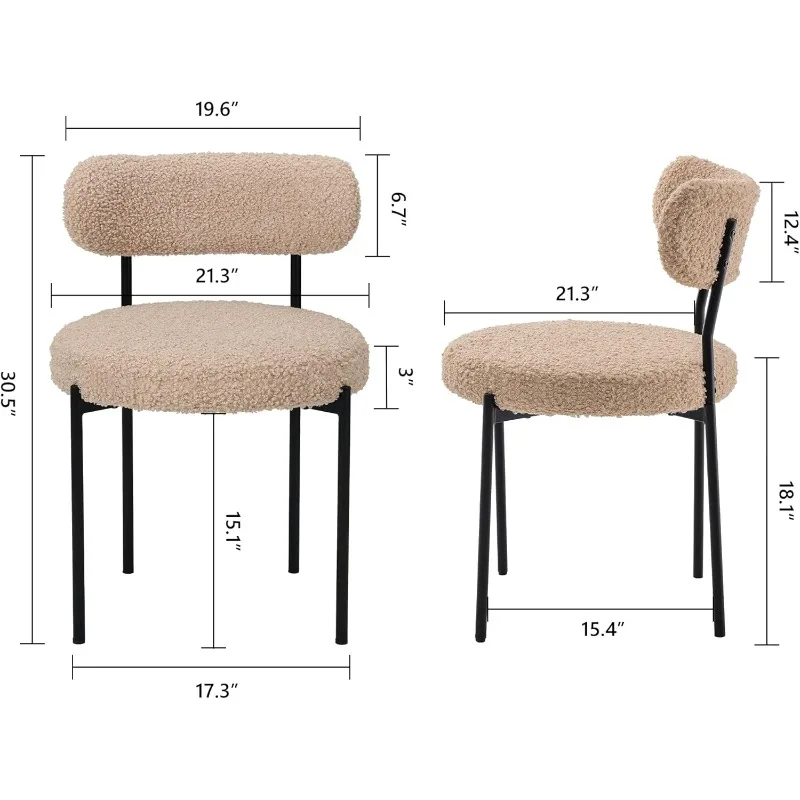 Conjunto de 4 cadeiras de jantar - Cadeiras modernas de cozinha e sala de jantar em preto e branco - Cadeira de jantar estofada confortável