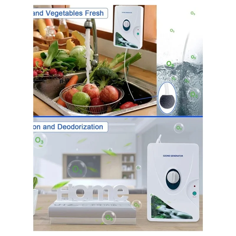

Portable Ozone Generator 600Mg Water Ozonator O3 Ozone Machine For Home Air, Water, Fruits, Vegetables Clean EU Plug Durable-A74