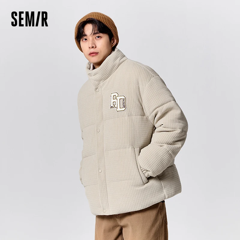 Semir Cotton Clothing Men 2024 New Winter Warm Corduroy Fashion Trendy Daily Loose Coat