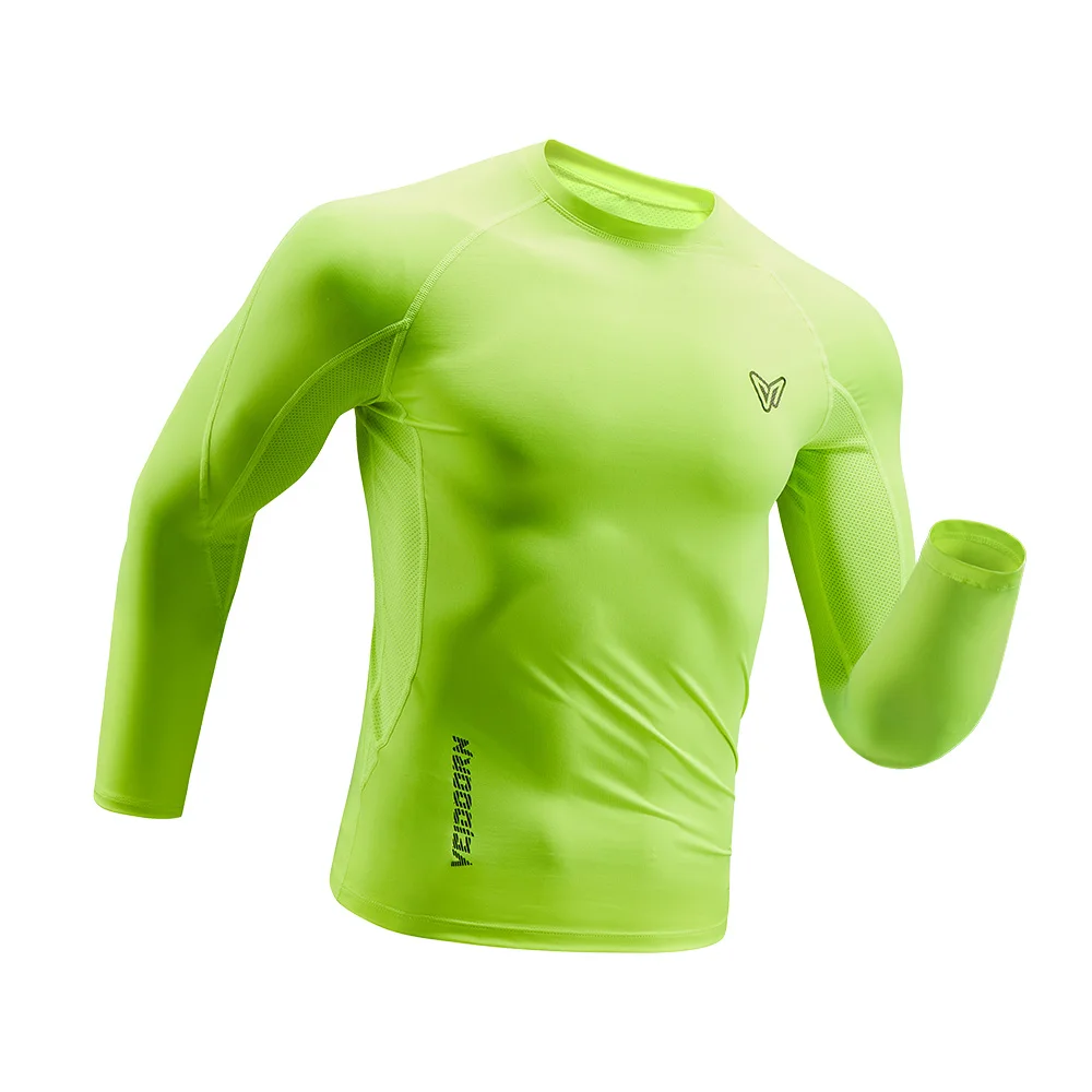 2PCS Dry Fit High Quality Compression Shirts Long Sleeves Fitness Gym Sports T-Shirt Jogging Running Shirt Breathable Mesh view 2
