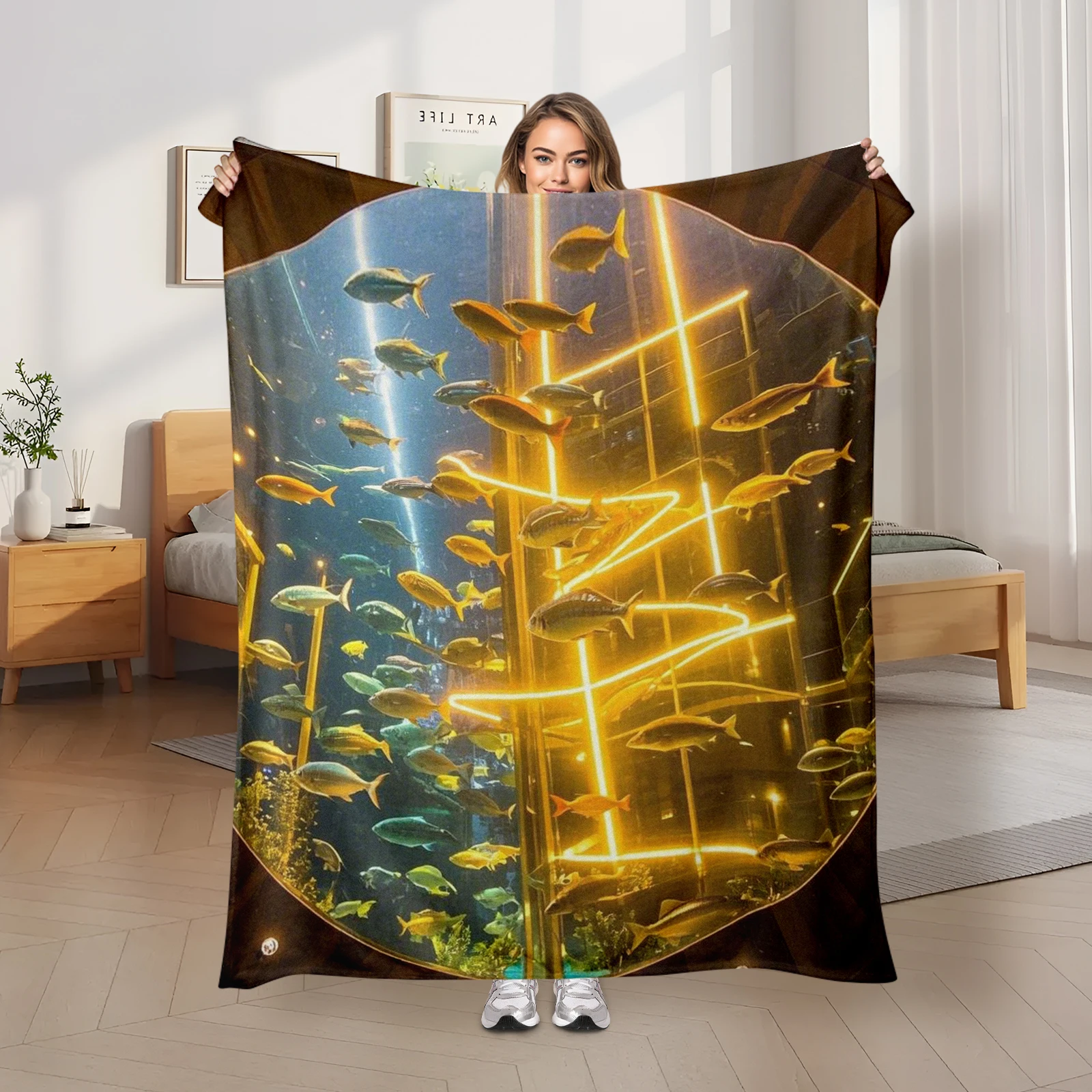 United States Aquarium Ideal For Gatherings With Friends This Fashionable And Comfortable Blanket Adds A Touch Of Style