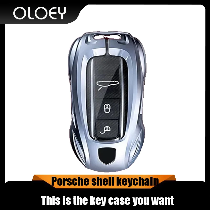 

2023 fashion zinc alloy car key case cover Shell keychain for Porsche 718 911 Panamera Cayenne Macan Boxster Cayman taycan