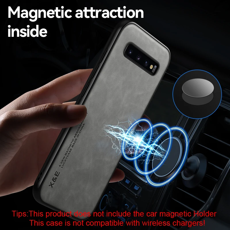KEYSION Luxury Leather Case for Samsung S10 Plus S10+ S10e S9+ S8 Plus Silicone Shockproof Phone Back Cover for Galaxy Note 9 8