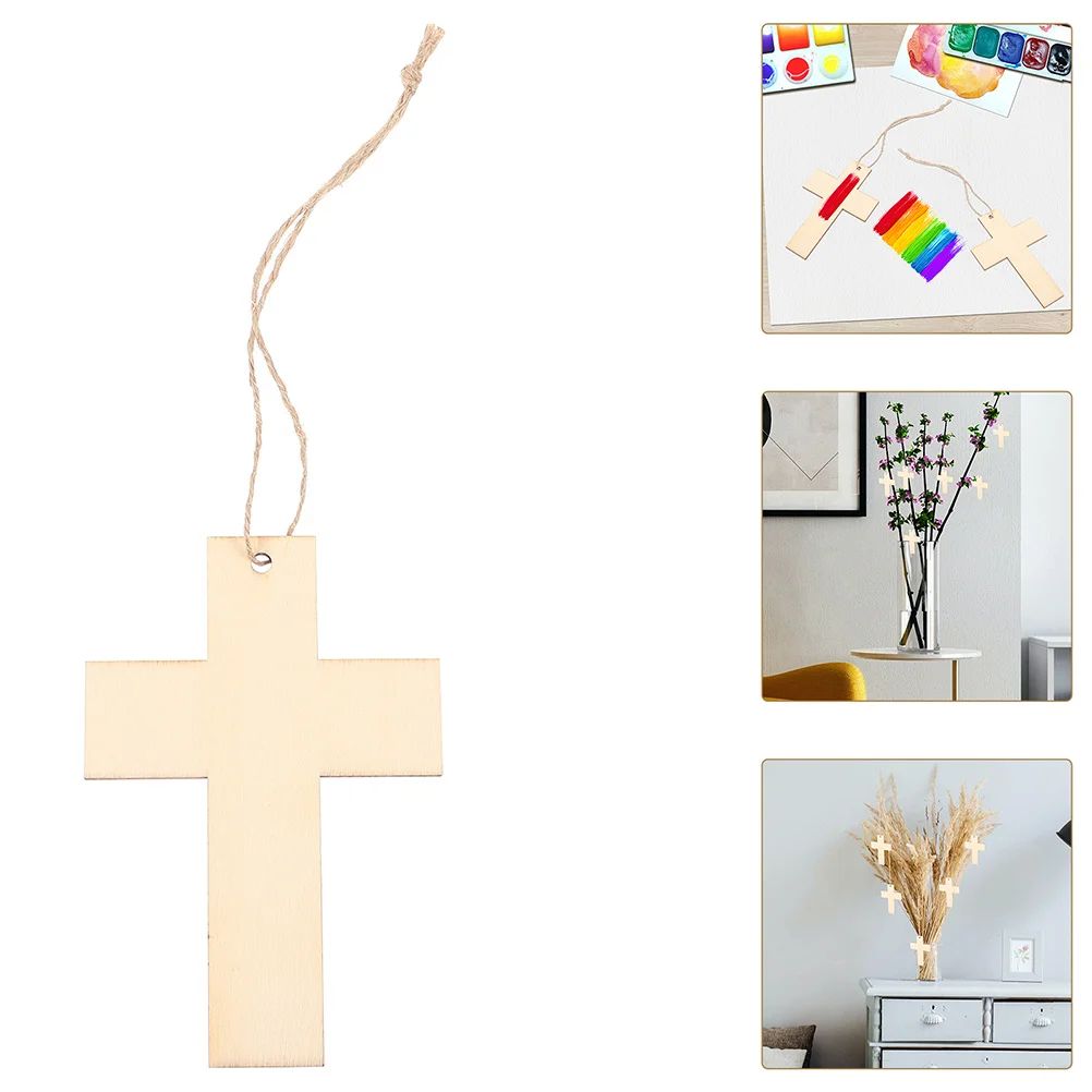 

20Pcs Wooden Cross Hanging Ornaments Blank Unfinished Rustic Wood Cutouts DIY Crafts Wedding Birthday Home Decoration