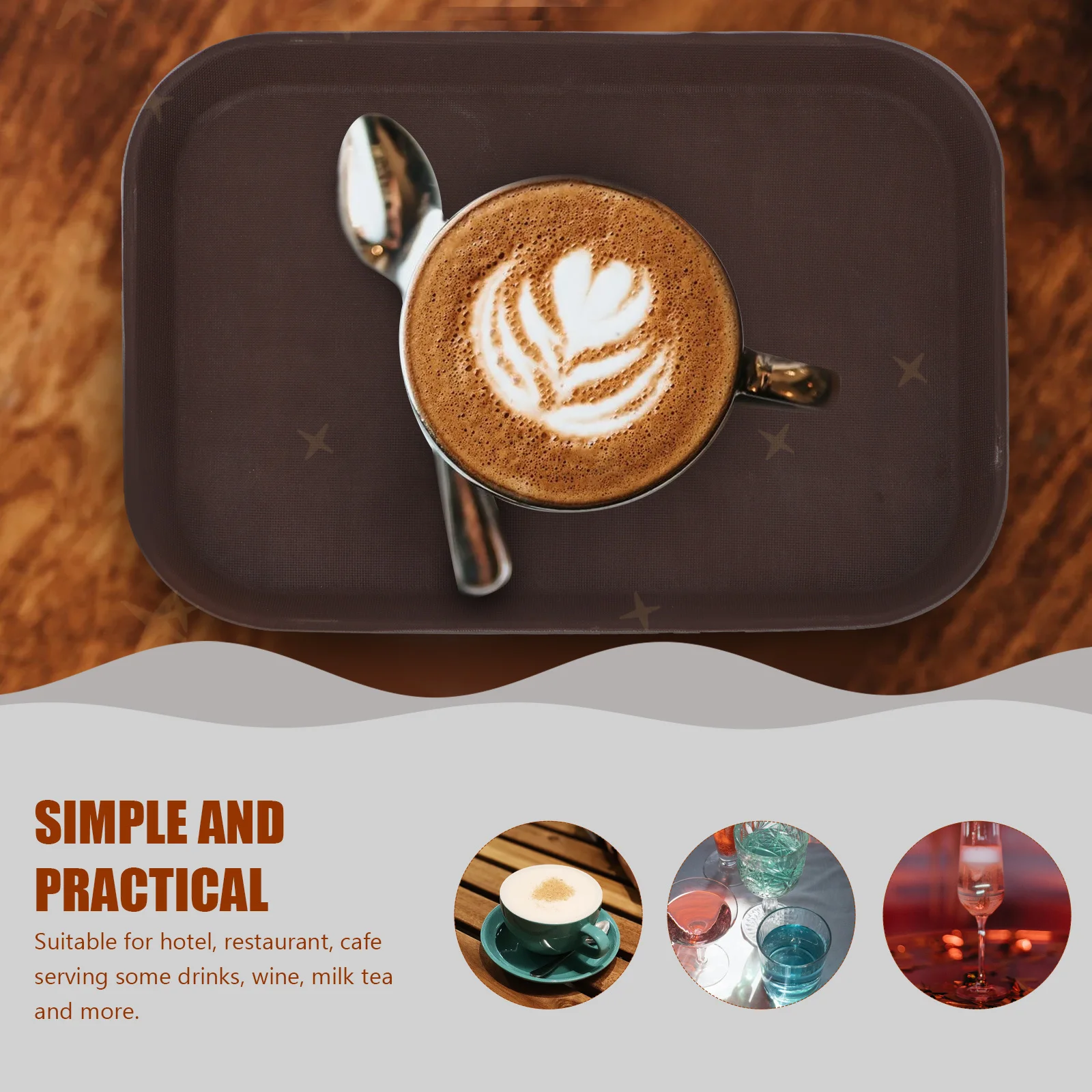 

1Pcs Anti-Skid Coffee Plate Versatile Beverage Tray Heat-Resistant Drinks Plate Restaurant Kitchen Accessory