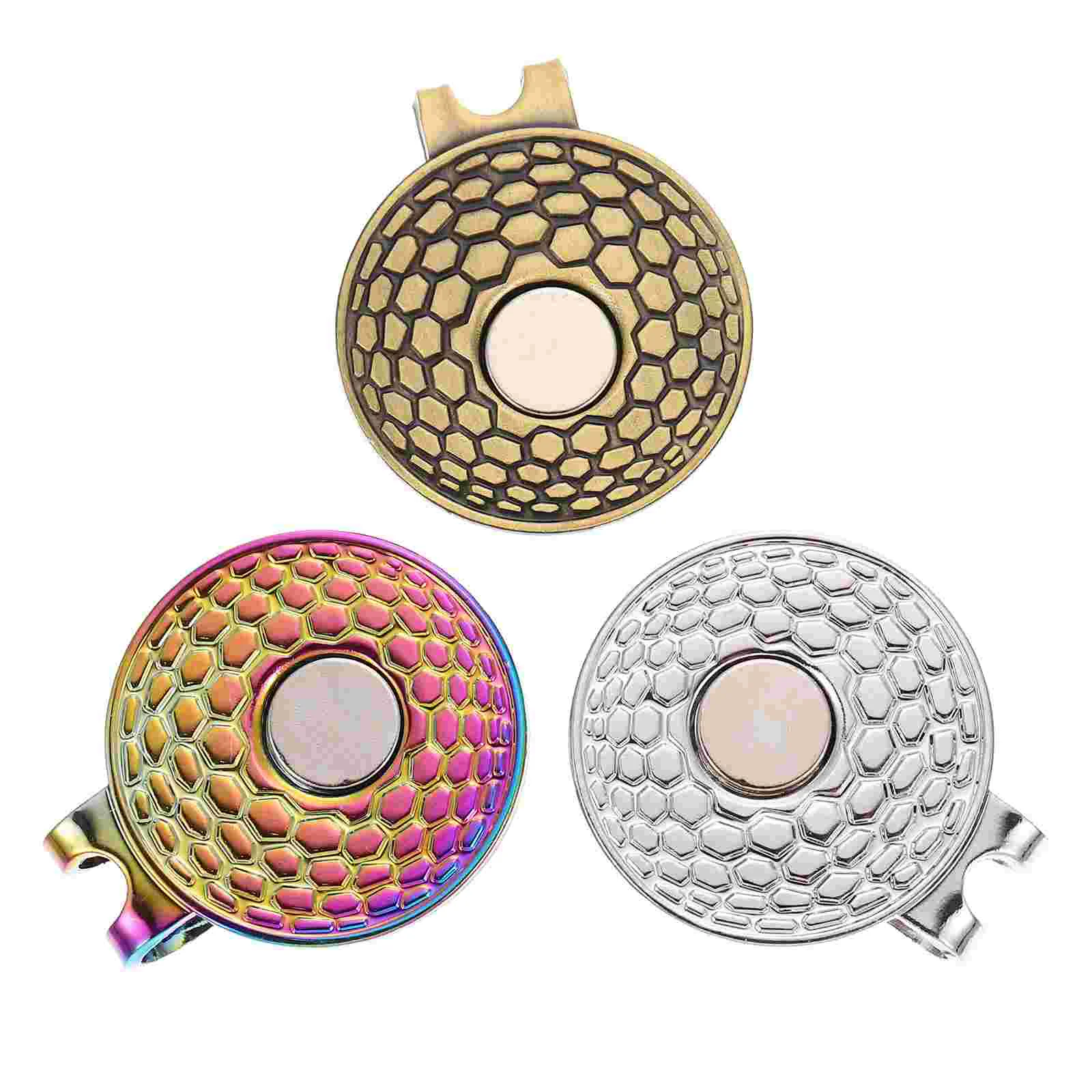 

3 Pcs Golf Hat Clip Balls Anti-rust Golfs Marker Portable Delicate Zinc Alloy Decorative
