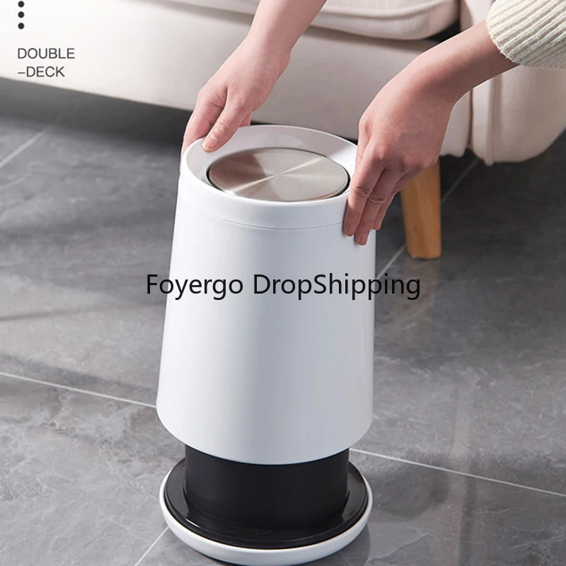 Bathroom Round Trash Bin Gold Sorting Office Basket Trash Can Kitchen Home Office Storage Trash Can Compost Papelera Waste Bins