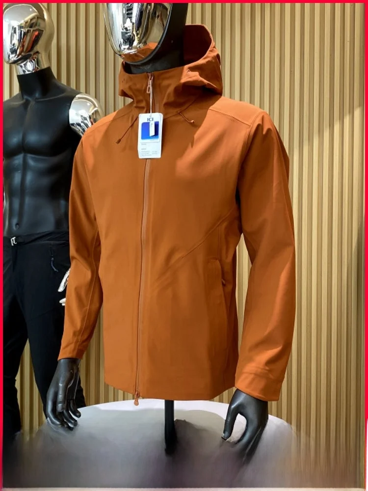 

Men's Outdoor Lightweight Fce Lined Soft ell Jaet with Hood Fully Taped Waterproof Design Windproof Spring Autumn
