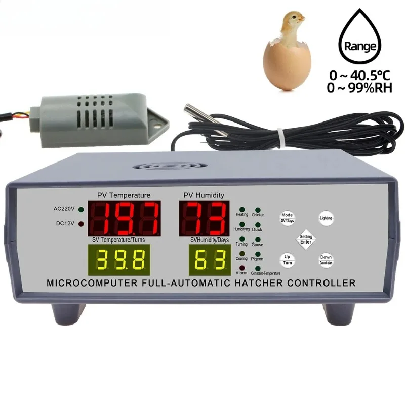 Automatic Intelligent Temperature Controller, Microcomputer Temp Humidity Control Instrument for Chicken  Goose Quail Incubator