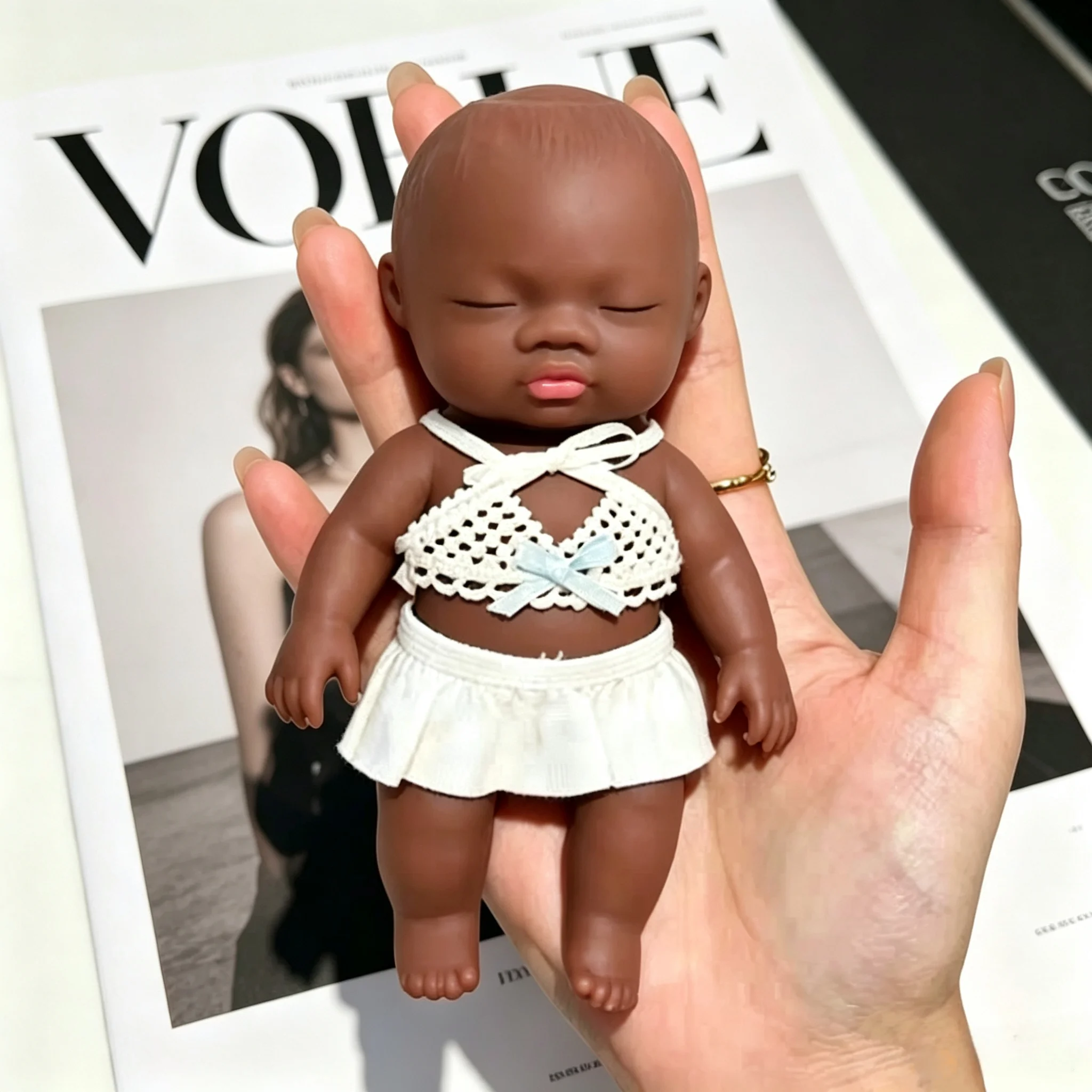 Natasha Black Soft Doll Squeeze Toy Dark Brown Skin Leopard Print Dress Stress Relief Anxiety Relief Prank Toy For Adult