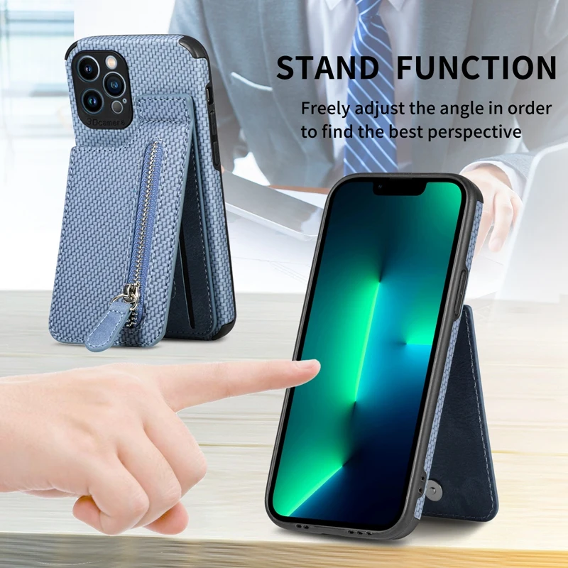 Case for iPhone 15 15 Pro Card Pocket Wallet Case for iPhone 11 12 13 14 Pro Max 14 14 Plus XR 6 7 8 Plus Kickstand Flip Cover