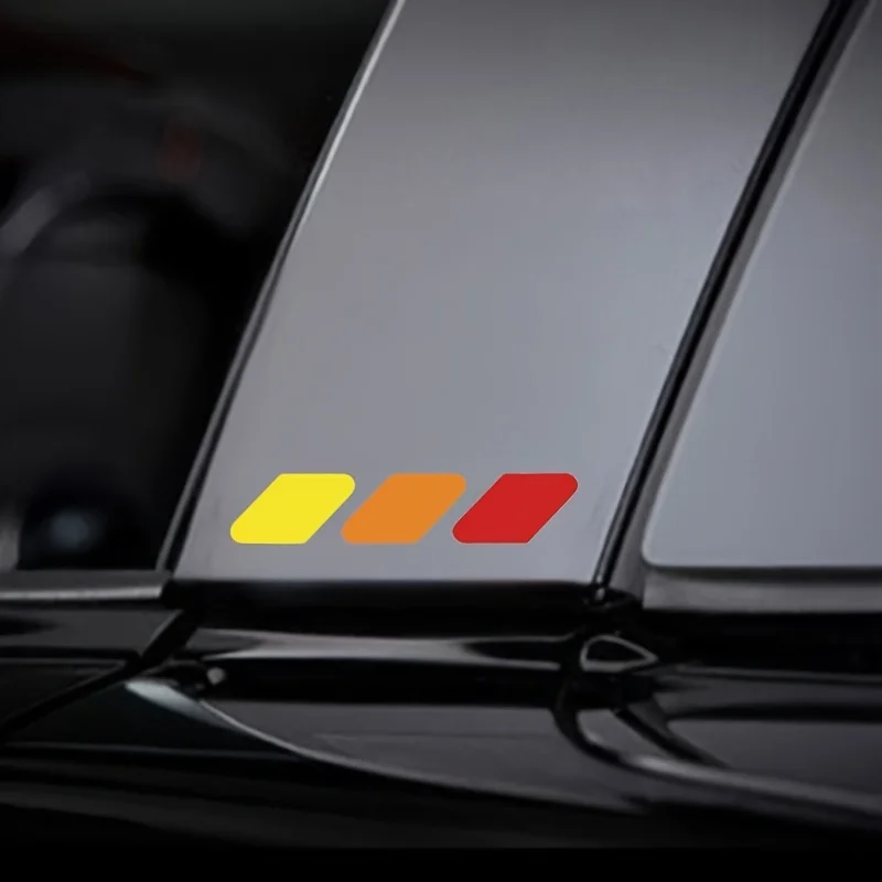 Three-color Car Sticker B-pillar Decoration, Covering Scratches Sticker White Light Blue Dark Blue Sticker