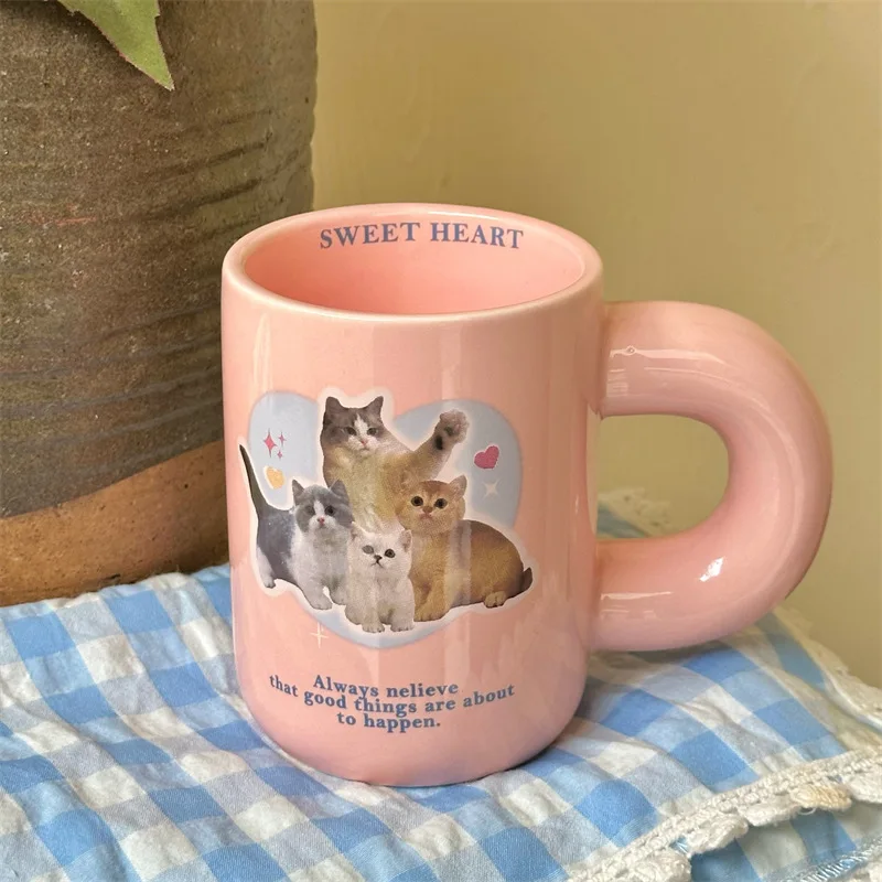 paw cat ceramic mug cartoon creative coffee cup office drinking cup household cup suitable for gift