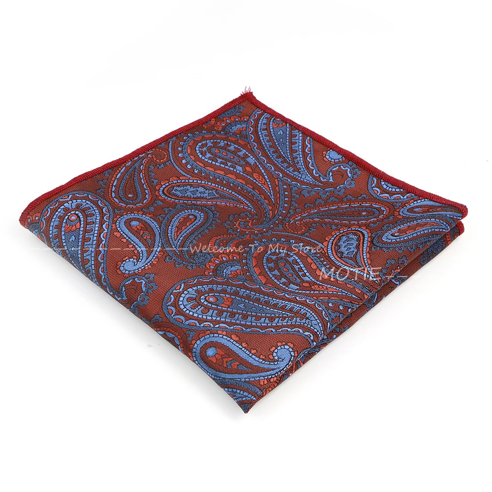 Cashew Flower Polyester Pocket Square for Men