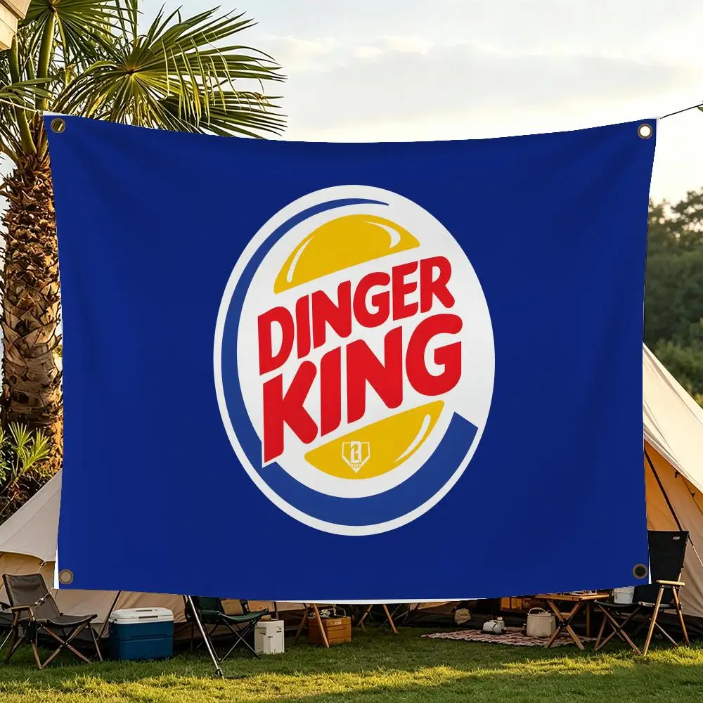 B-Burger KingS Flags Matte Brushed Polyester Flag, Unhemmed Hanging Banner for Bedroom & Bar, Aesthetic Room Decor