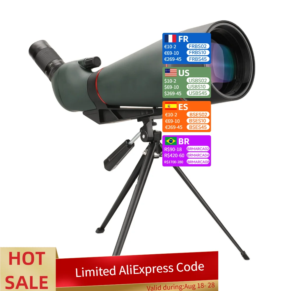 

20-60X80 ED Spotting Scope for Shooting Bird Watching Hunting BAK4 With Tripod