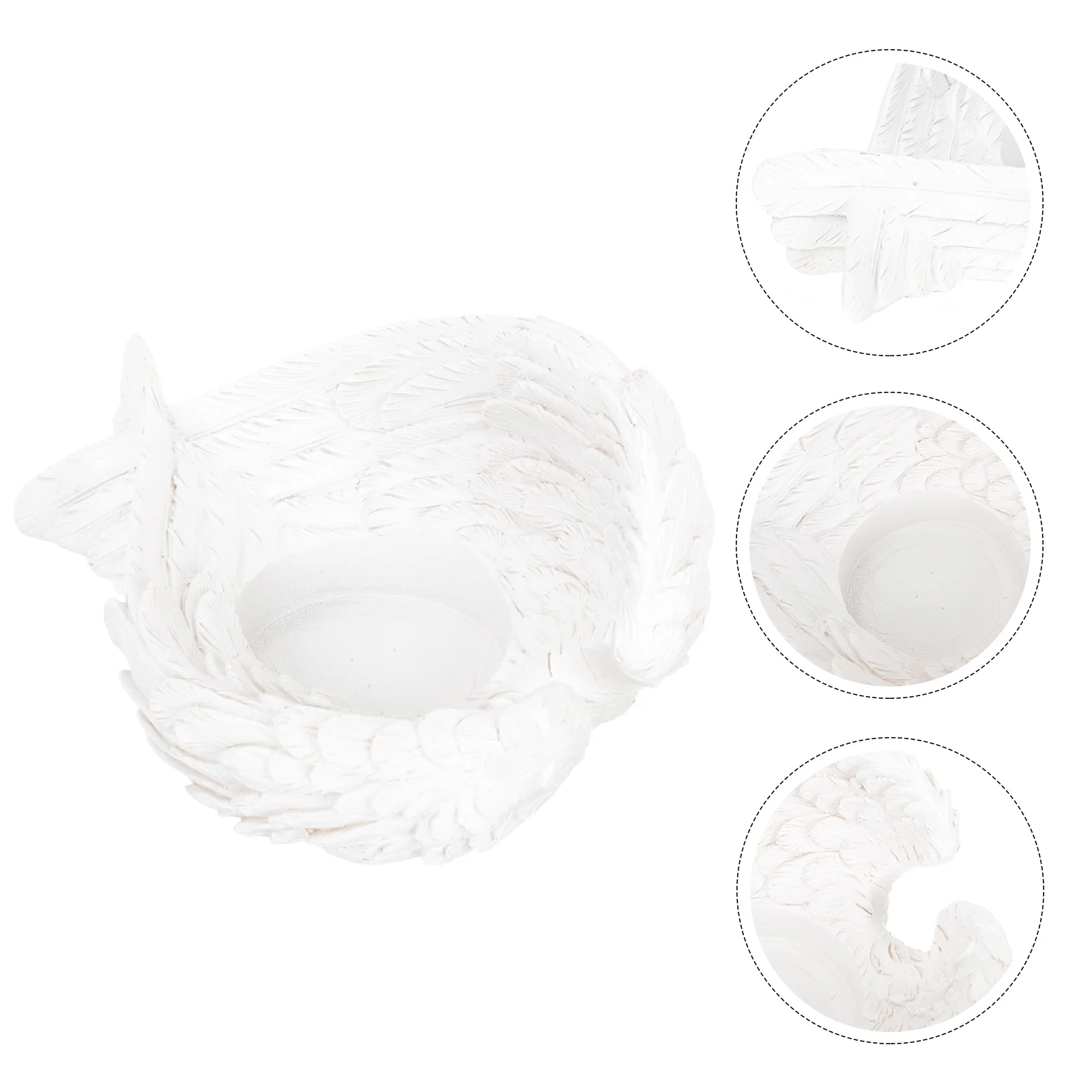 

Resin Angel Wing Candleholder Stand Decorative White Delicate Design Tabletop Holder for Home Bedroom Festival Gift