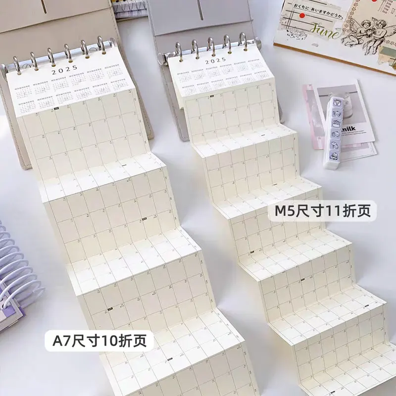 

5Sheets M5 5Hole A7 6Hole Loose Leaf Folding Inner Page Mini Ledger Replacement Core Weekly Monthly Plan Inside Paper Stationery