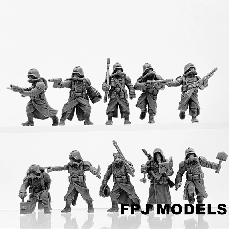 28mm Scale Guard Acolytes Resin Model Kit Minitaure Resin Doll Tabletop War Gaming Unpainted Soldier Figures Model Toys