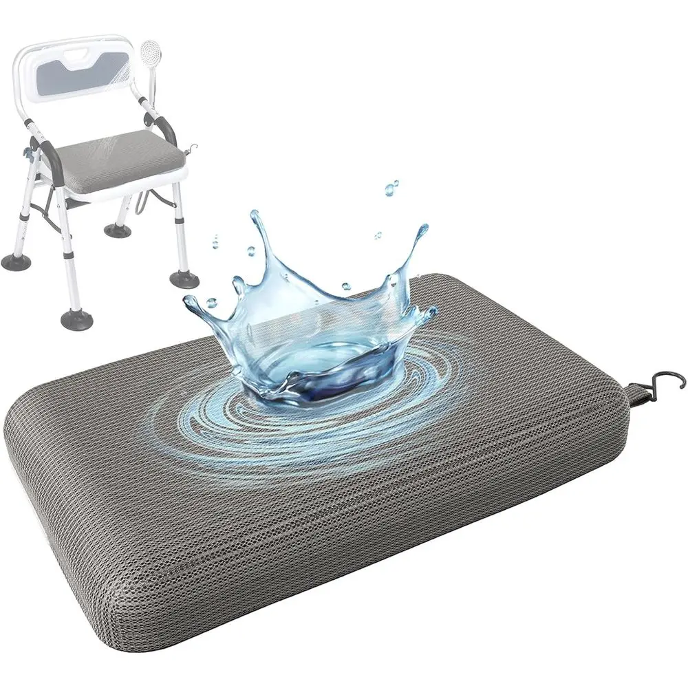 

Non-Slip Silicone Shower Seat Cushion, Washable 3D Mesh, Quick-Dry Bathtub Chair for Elderly & Pregnant