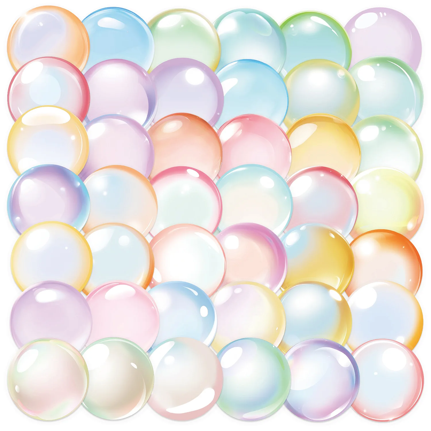 Variety 50P/250CS Transparent PET Cartoon Plastic Sticker Pack DIY for Waterproof Decor Notebook Stationery Pen Holder