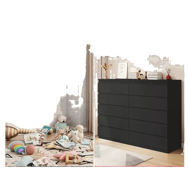 

Black, all solid wood, chest, household, bedroom, storage, large capacity