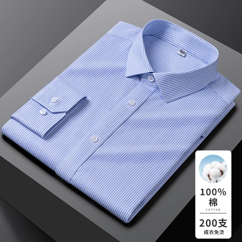 Luxury Men Long-sleeved Shirt Spring Autumn Cotton Men Shirt