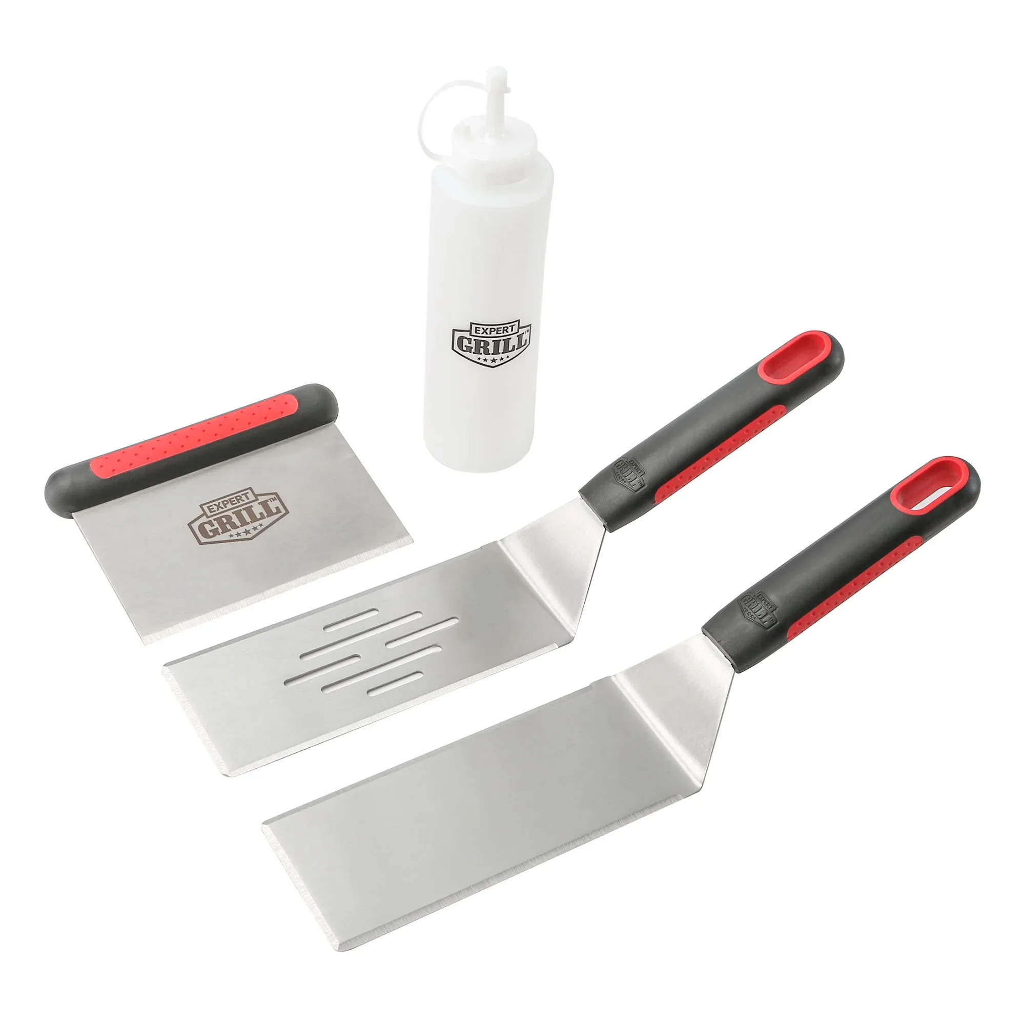 

Набор инструментов для гриля для барбекю Expert Grill из нержавеющей стали, 4 предмета, включая лопатку, скребок, бутылку