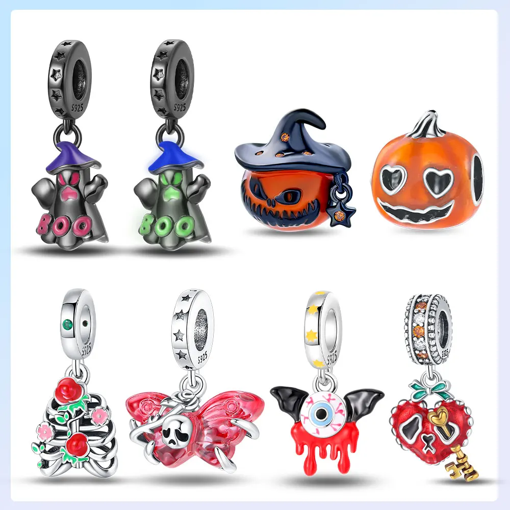 

Женский светящийся браслет из серебра 925 пробы с изображением тыквы и дьявола