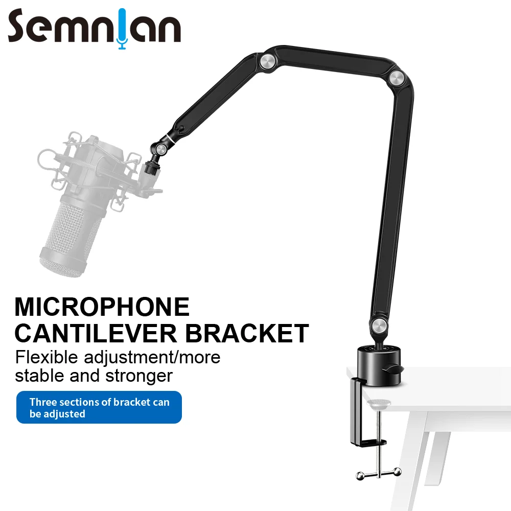 

SEMNLAN Microphone Arm Stand Segment Desktop PC Mobile Gaming Live Recording Adjustable Cantilever Stand 360° Universal LM02