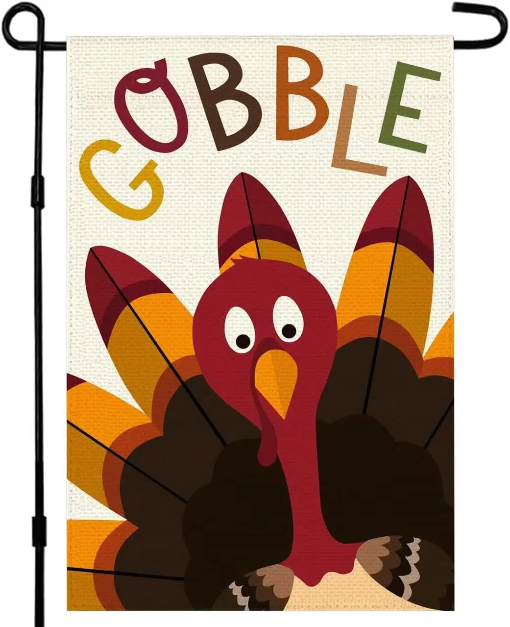 Thanksgiving Turkey Garden Flag 12x18 Inch Double Sided Outside Gobble Till You Wobble Fall Garden Flags Seasonal Decorative Yar