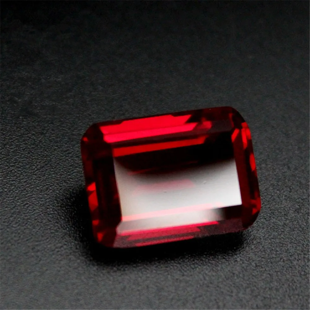 Ruby Rectangle Faceted Gemstone Emerald Cut Ruby Gem Multiple Sizes to Choose