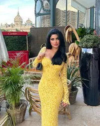 Customized Mermaid Yellow Lace Prom Dresses Long Sleeves Sweetheart Floor Length Evening Gowns Party Dresses