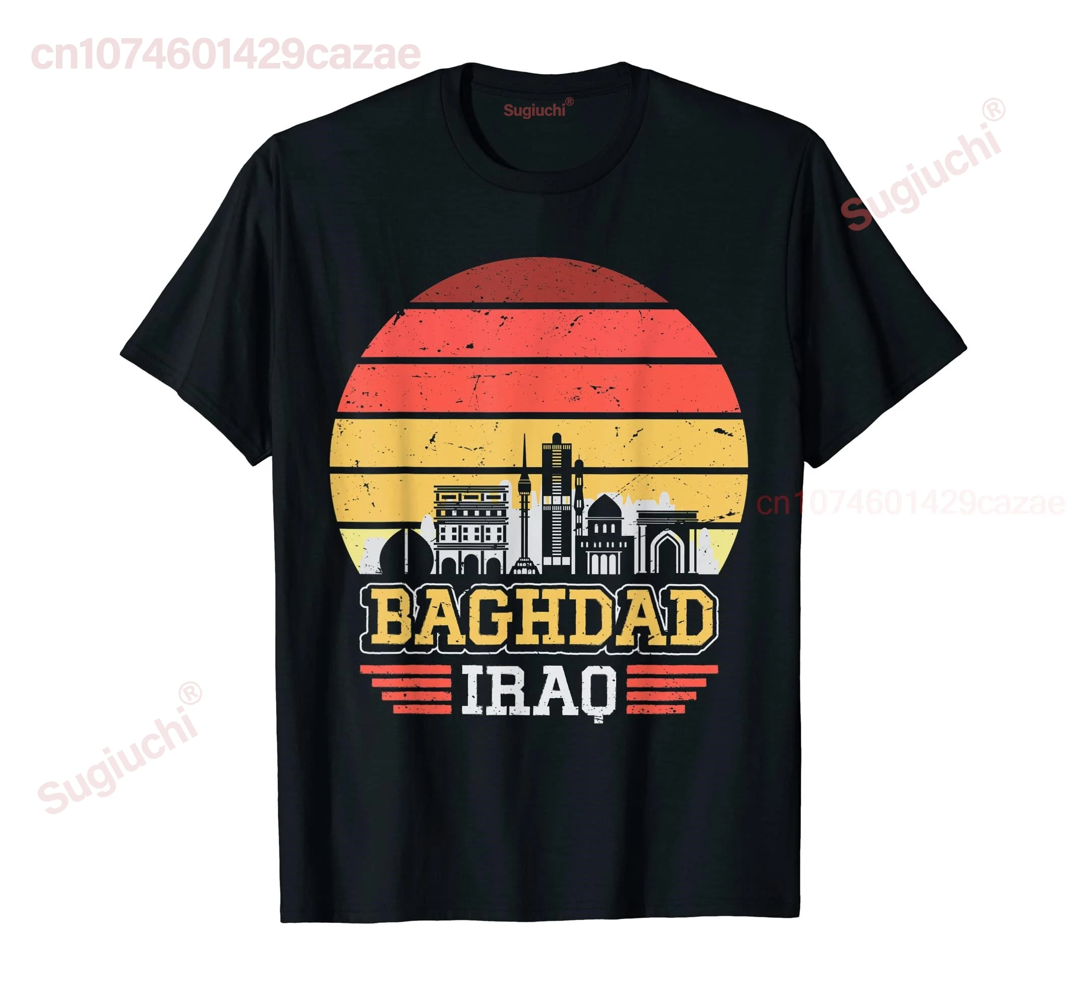 

100% Cotton Baghdad Iraq Retro Vintage Sunset Skyline Baghdad T-Shirt MEN WOMEN UNISEX T Shirts Size S-6XL